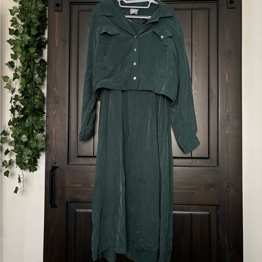 Green Two Piece Vintage Maxi Dress